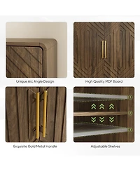 Streamdale Furniture Carved 2-Door Sideboard Buffet Cabinet with Adjustable Shelves