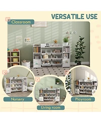 Qaba Kids Toy Storage Organizer with 8 Removable Storage Bins,