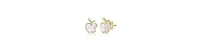 GiGiGirl 14K Gold Plated With White Mother Of Pearl Apple Design Studs Earrings For Kids