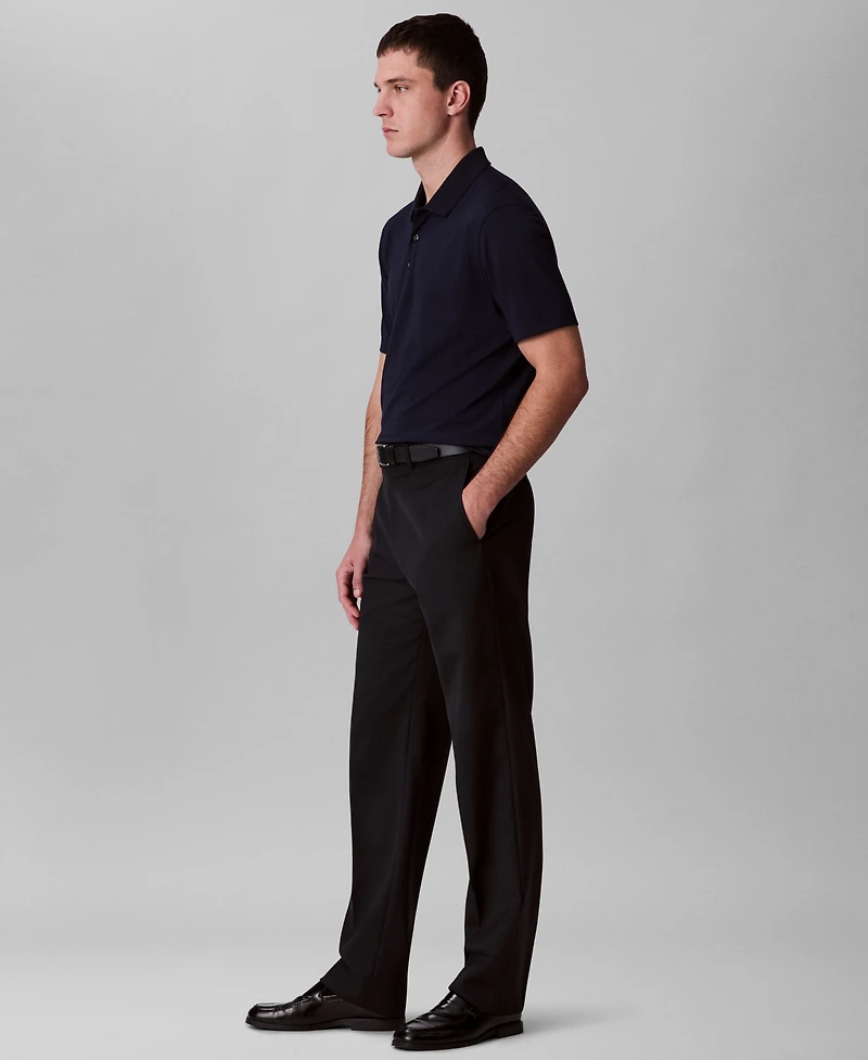 Calvin Klein Men's Short Sleeve Stretch Jacquard Polo Shirt