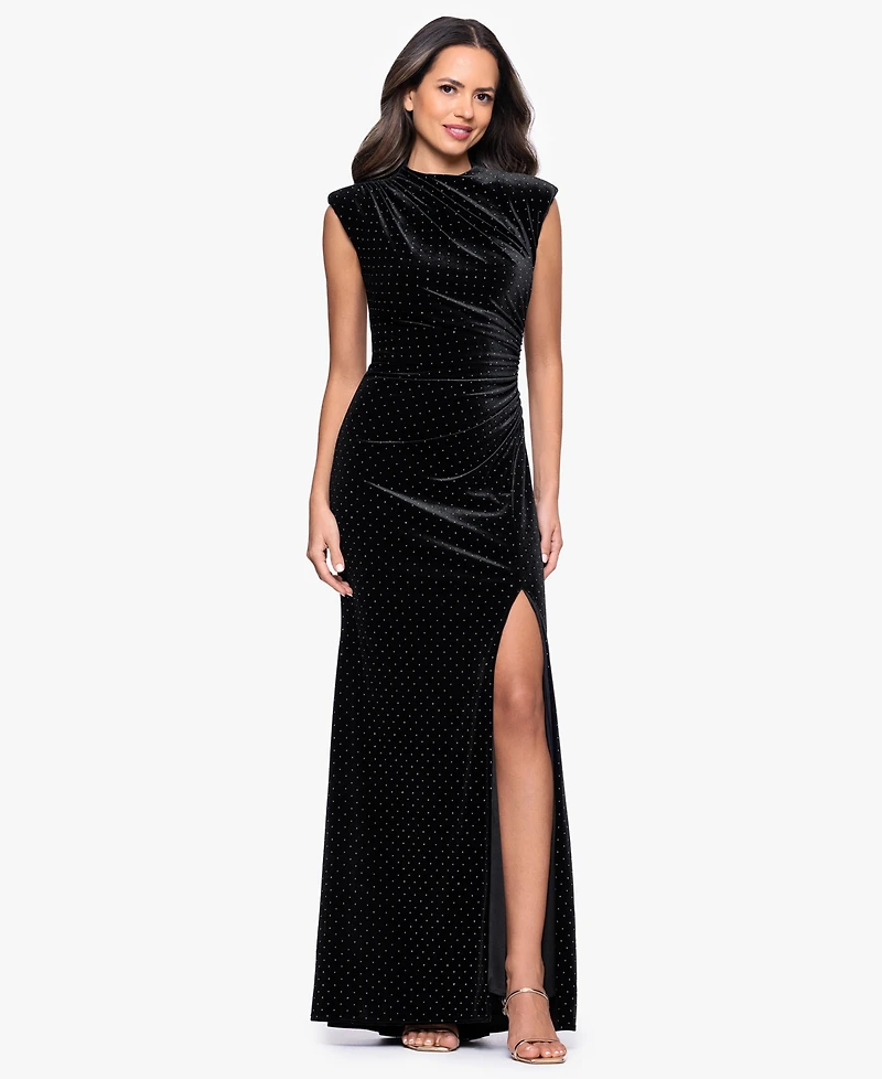 Betsy & Adam Petite Mock Neck Dress
