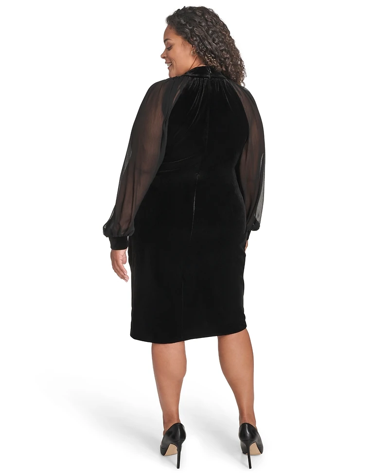 Calvin Klein Plus Size Mock Neck Long Dress