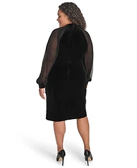 Calvin Klein Plus Size Mock Neck Long Dress