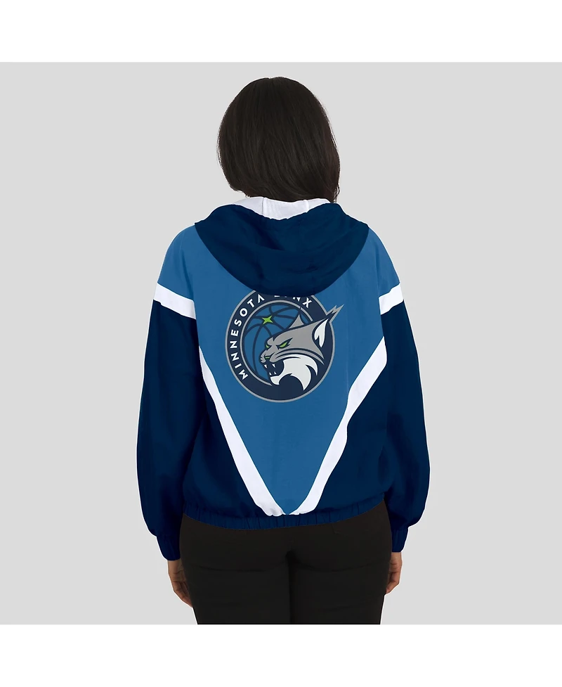 Wear by Erin Andrews Women's Navy/Blue Minnesota Lynx Color Block Full-Zip Windbreaker Jacket