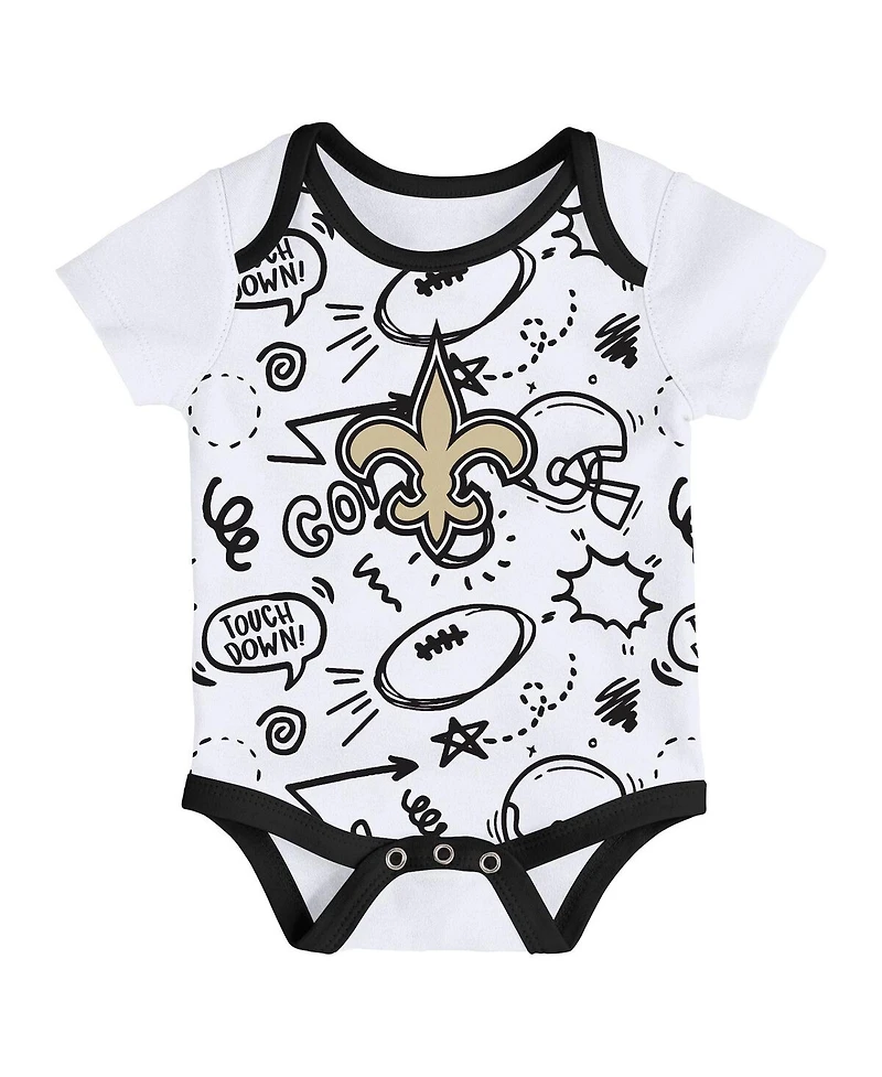Outerstuff Infant 3-Piece New Orleans Saints All Day Play Bodysuit Set
