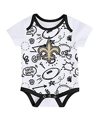 Outerstuff Infant 3-Piece New Orleans Saints All Day Play Bodysuit Set