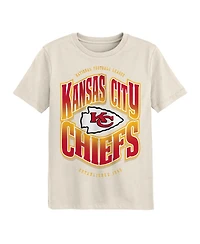 Outerstuff Big Boys and Girls Cream Kansas City Chiefs Huddle T-Shirt
