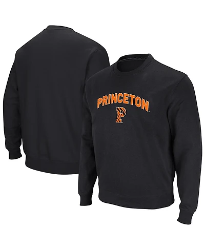 Colosseum Men's Black Princeton Tigers Arch Logo Tackle Twill Pullover Sweatshirt