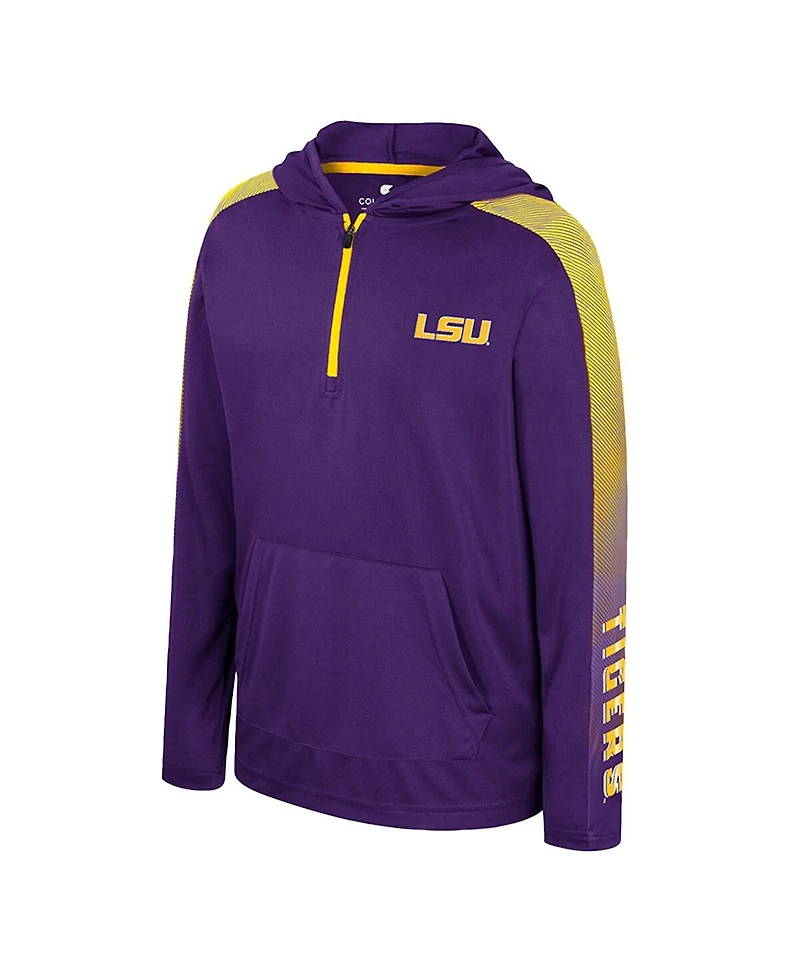 Colosseum Big Boys and Girls Purple Lsu Tigers Lumen Long Sleeve Quarter-Zip Windshirt