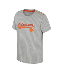 Colosseum Big Boys and Girls Heather Gray Clemson Tigers Airball Baseball T-Shirt