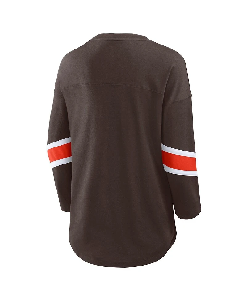 Fanatics Women's Brown Cleveland Browns Redzone 3/4-Sleeve T-Shirt