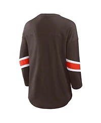 Fanatics Women's Brown Cleveland Browns Redzone 3/4-Sleeve T-Shirt