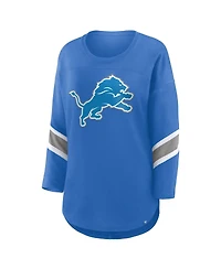 Fanatics Women's Blue Detroit Lions Redzone 3/4-Sleeve T-Shirt