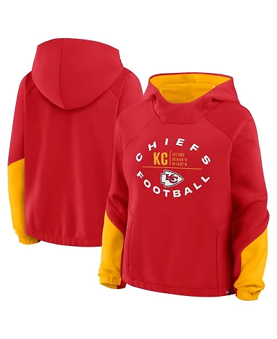 Fanatics Women's Red Kansas City Chiefs Oversized Redzone Bubble Screen Pullover Hoodie