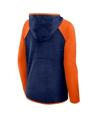 Fanatics Women's Navy/Orange Chicago Bears Redzone End Around Pass Raglan Full-Zip Hoodie