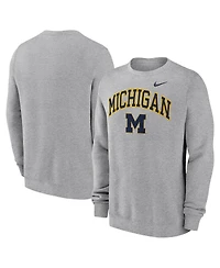 Nike Men's Gray Michigan Wolverines Arch Pullover Sweatshirt