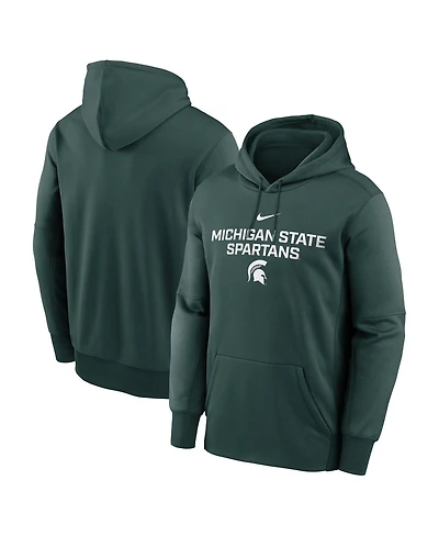 Nike Men's Green Michigan State Spartans Team Stacked Performance Pullover Hoodie