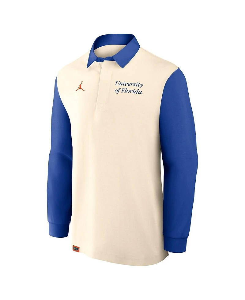 Jordan Men's Cream/Royal Florida Gators Rugby Long Sleeve Shirt