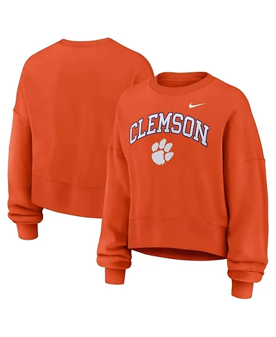 Nike Women's Orange Clemson Tigers Oversized Phoenix Arch Pullover Sweatshirt