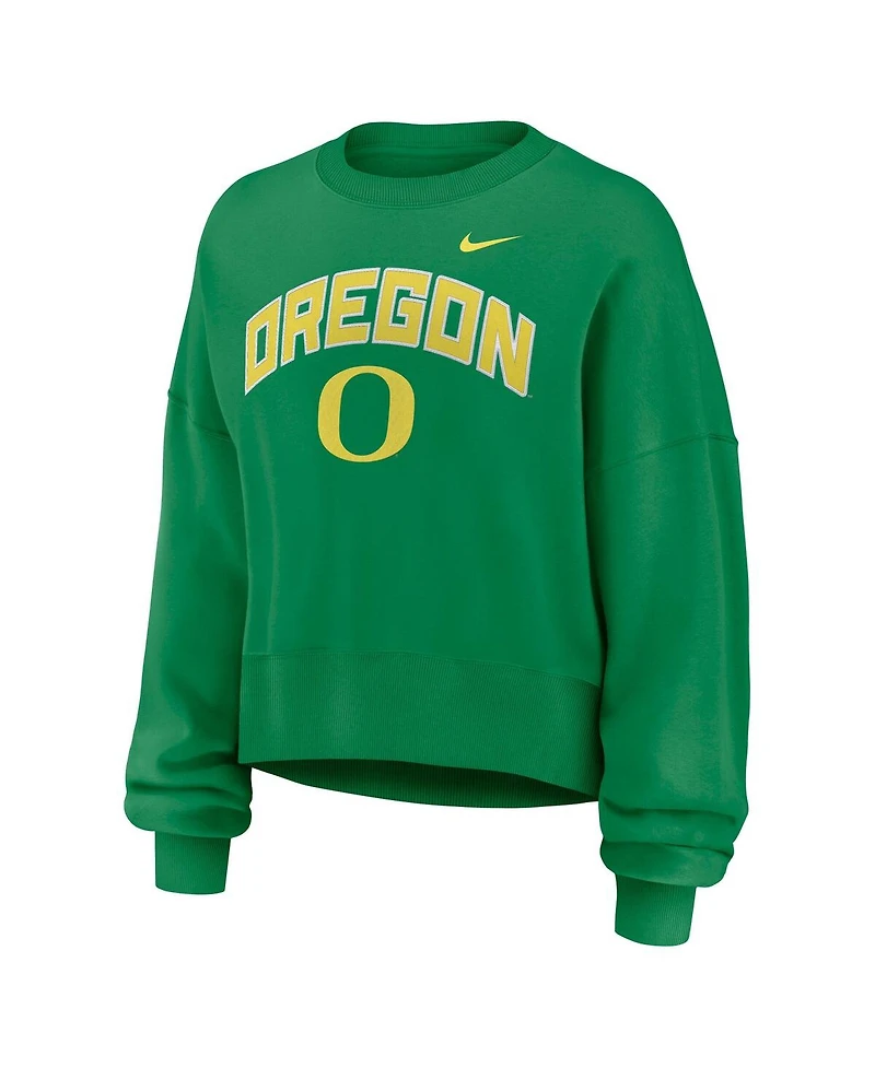 Nike Women's Green Oregon Ducks Oversized Phoenix Arch Pullover Sweatshirt