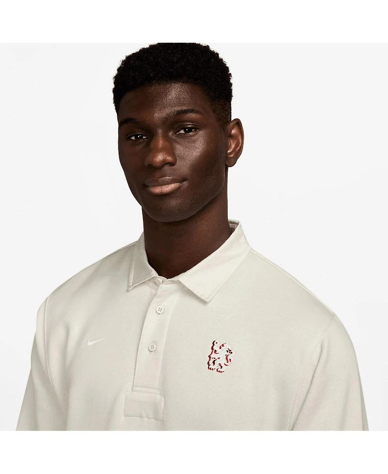 Nike Men's Cream Chelsea Club Long Sleeve Polo Shirt
