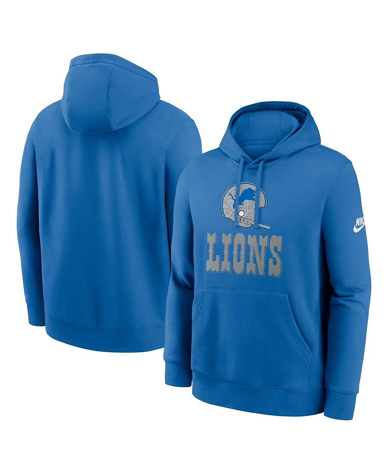 Nike Men's Royal Detroit Lions Best Season Rewind Club Pullover Hoodie