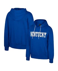 Colosseum Women's Royal Kentucky Wildcats Reflection Rhinestone Drawcord Pullover Hoodie
