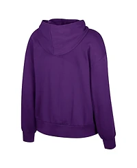 Colosseum Women's Purple Lsu Tigers Reflection Rhinestone Drawcord Pullover Hoodie
