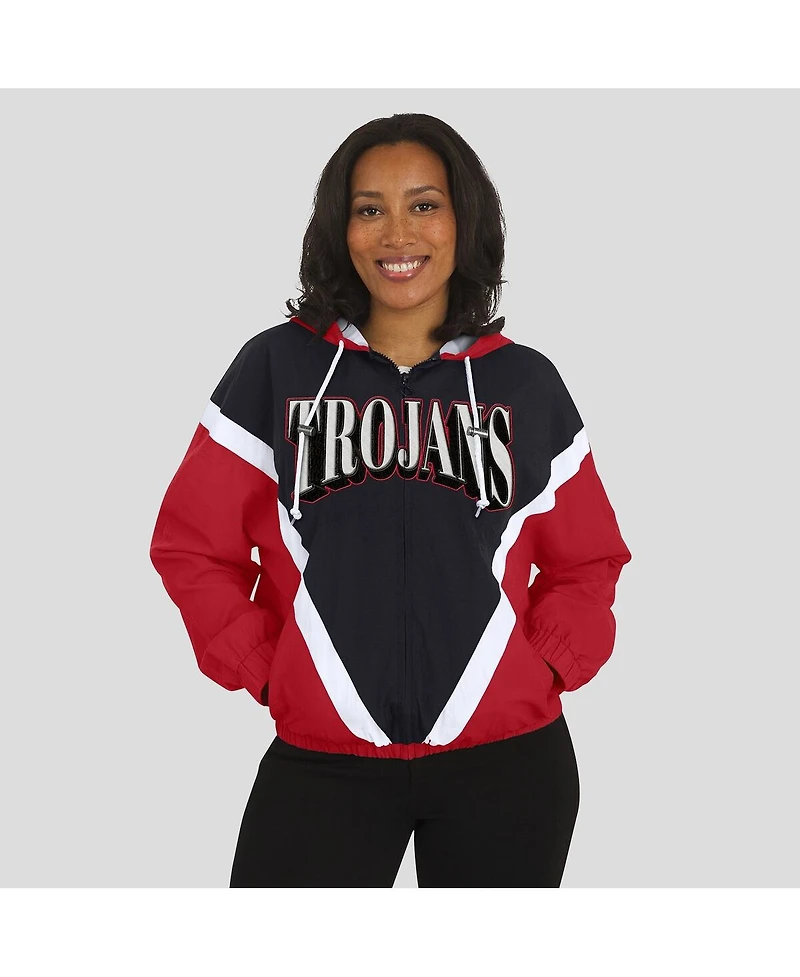 Wear by Erin Andrews Women's Cardinal/Black Usc Trojans Color Block Full-Zip Windbreaker Jacket