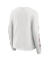 Wear by Erin Andrews Women's White Washington Commanders Graphic Waffle Long-Sleeve T-Shirt