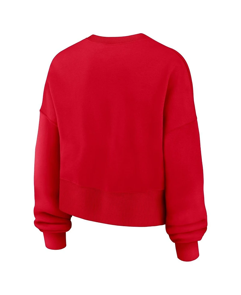 Nike Women's Red Georgia Bulldogs Oversized Phoenix Arch Pullover Sweatshirt