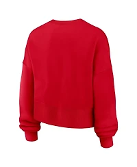 Nike Women's Red Georgia Bulldogs Oversized Phoenix Arch Pullover Sweatshirt