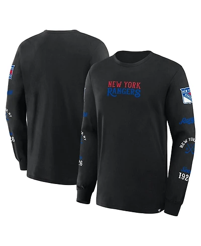 Fanatics Men's Black New York Rangers Boxed Legacy Long Sleeve T-Shirt