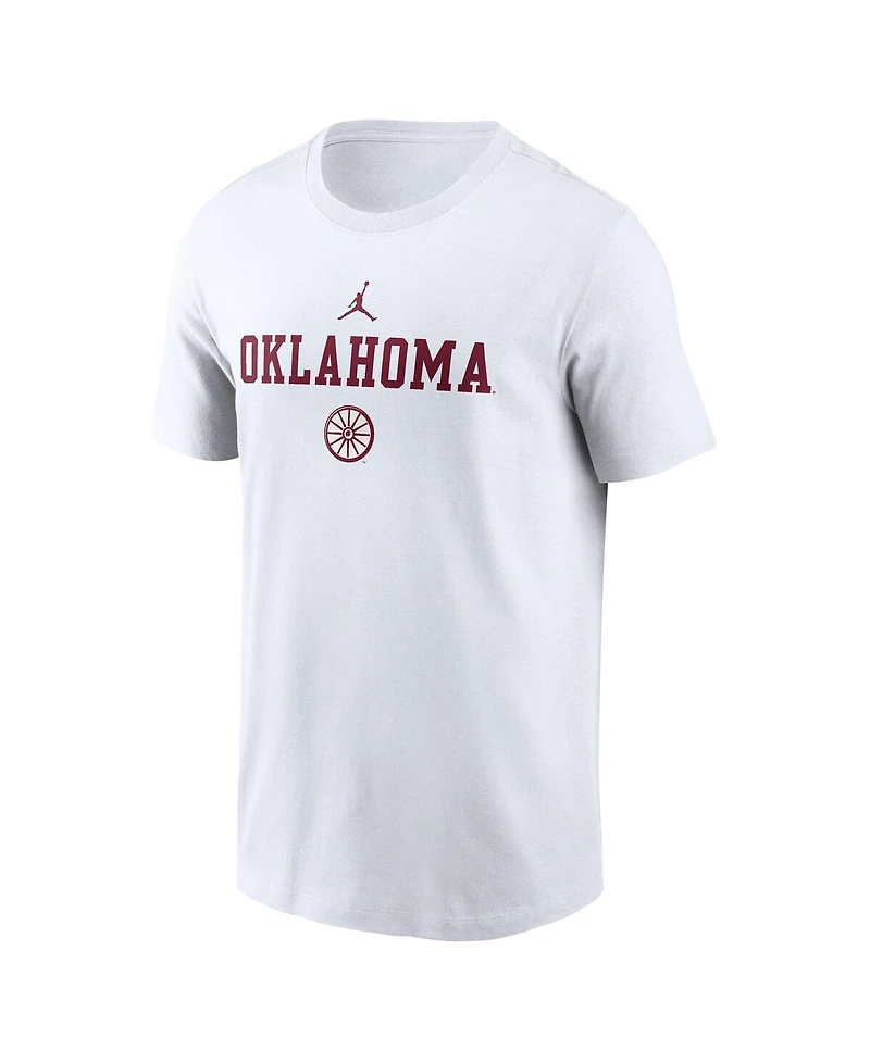 Jordan Men's White Oklahoma Sooners 2-Hit Stacked T-Shirt