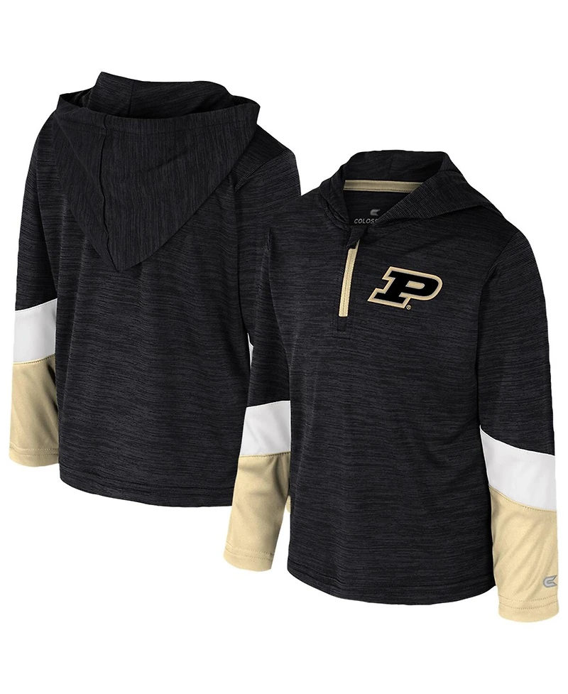 Colosseum Toddler Black Purdue Boilermakers Rylos Quarter-Zip Windshirt