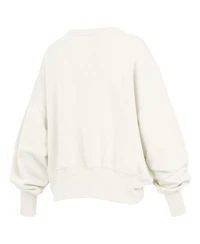 Pressbox Women's Cream Nebraska Huskers Oversized Chelsea Waist Length Pullover Sweatshirt