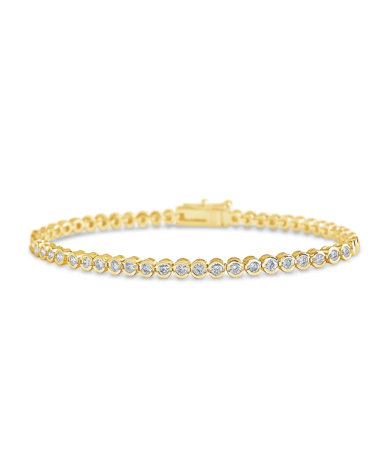 Sterling Forever Bezel Cubic Zirconia Tennis Bracelet