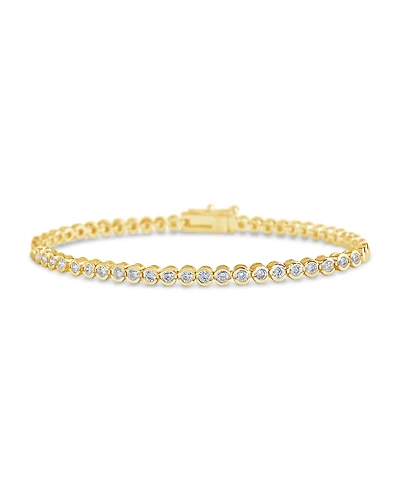 Sterling Forever Bezel Cubic Zirconia Tennis Bracelet