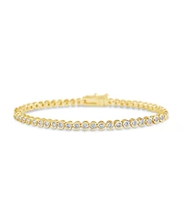 Sterling Forever Bezel Cubic Zirconia Tennis Bracelet