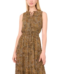 1.state Women's Tie Neck Tiered Sleeveless Dress