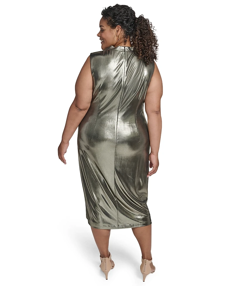 Vince Camuto Plus Size Cowl Neck Side Ruched Dress