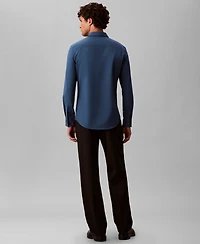 Calvin Klein Men's Slim Fit Supima Stretch Long Sleeve Button-Front Shirt