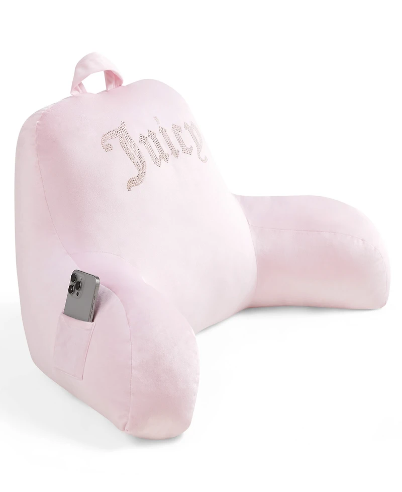 Juicy Couture Backrest Polyester Pillow with Pocket, 30" x 17"