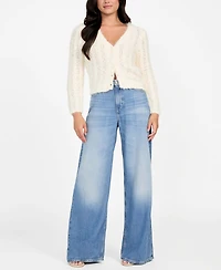 Guess Women's Bea Open Stitch Long Sleeve Cardigan Sweater