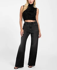 Guess Women's Mei Turtleneck Cropped Sweater Top