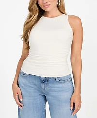 Guess Women's Shirred High Neck Sleeveless Top