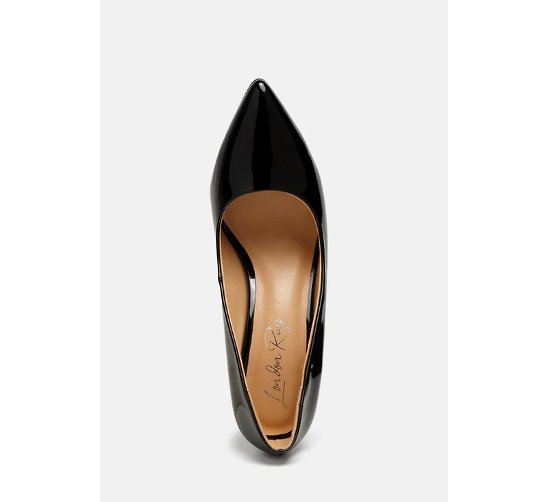 Kamira Patent Faux Leather Block Heel Pumps