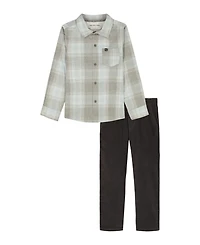 Calvin Klein Toddler and Little Boys (2T-7) 2-Piece Plaid Shirt Corduroy Pants Set