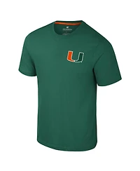 Colosseum Men's Green Miami Hurricanes Logo Lockup Active Blend T-Shirt