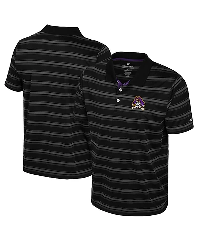 Colosseum Men's Black Ecu Pirates Milk Steak Polo Shirt